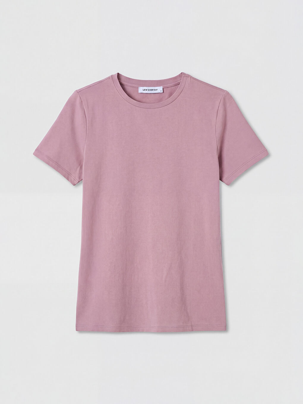 Pembe Bisiklet Yaka Kadın Tişört