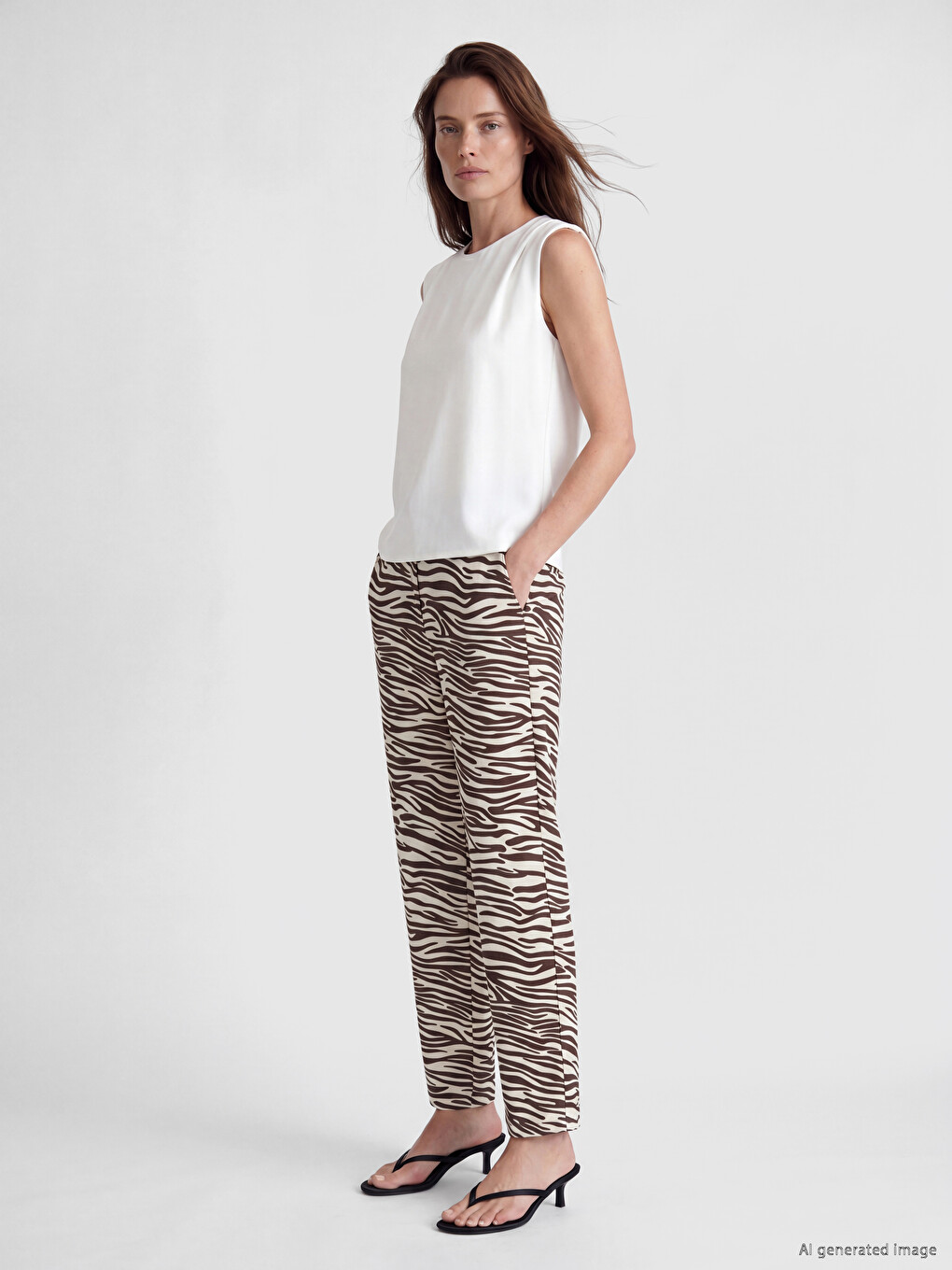 Elastic Waist Leopard Print Women's Trousers