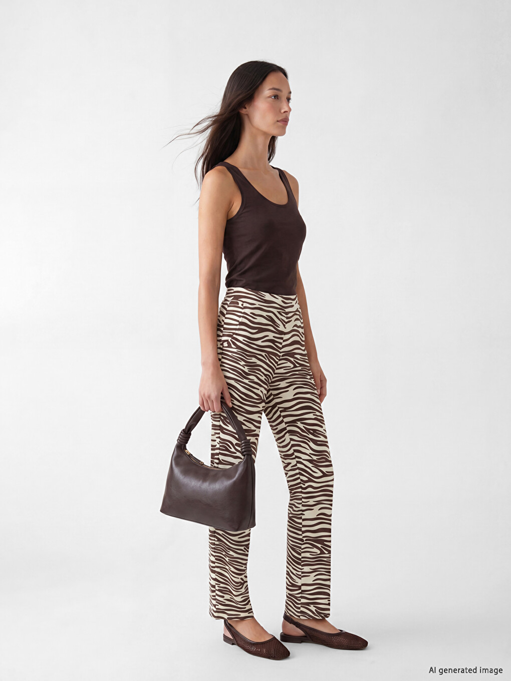 Elastic Waist Leopard Print Women's Trousers