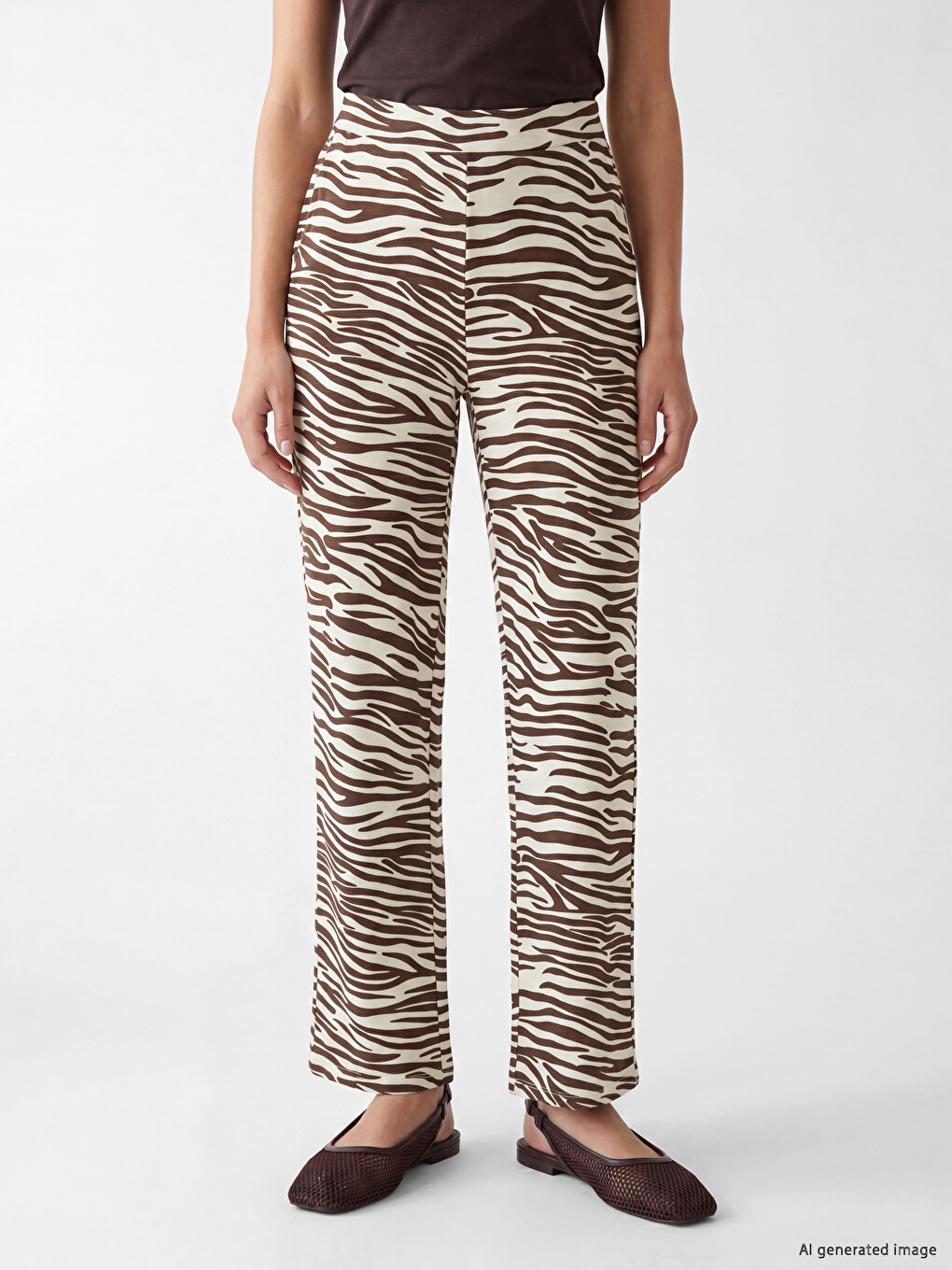 Elastic Waist Leopard Print Women's Trousers-1