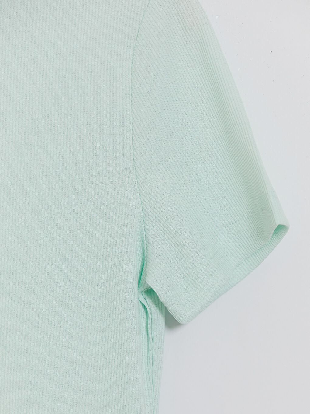 Turkuaz Bisiklet Yaka Kadın Tişört-2