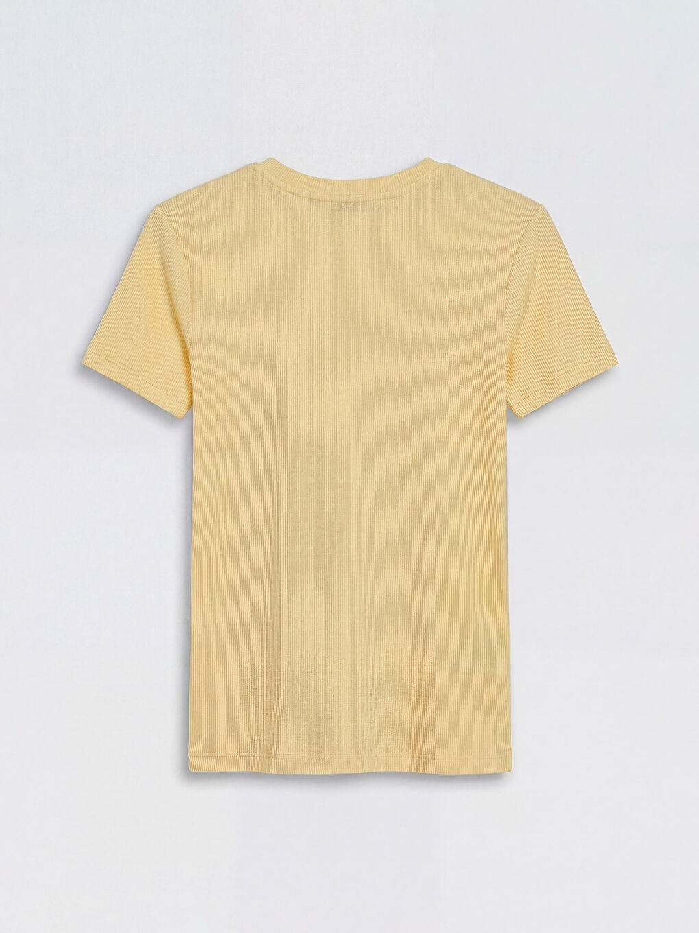 Sarı Bisiklet Yaka Kadın Tişört-1