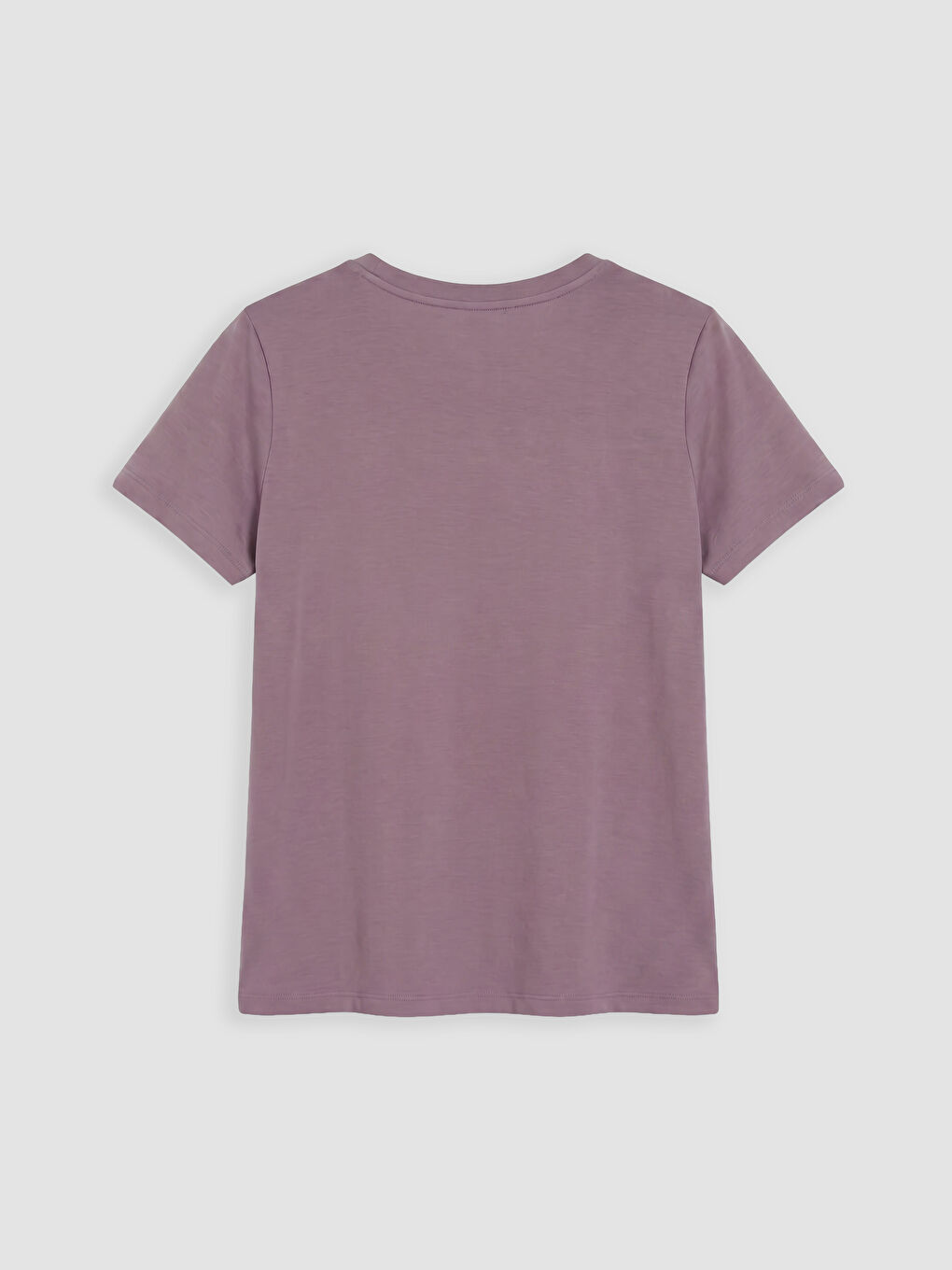 Pembe Bisiklet Yaka Kadın Tişört-1