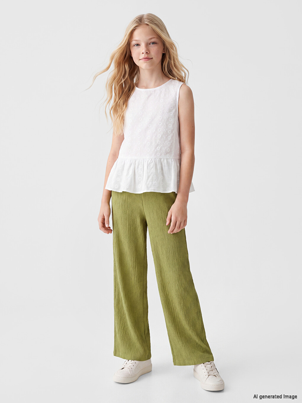 Wide Leg Girls' Trousers