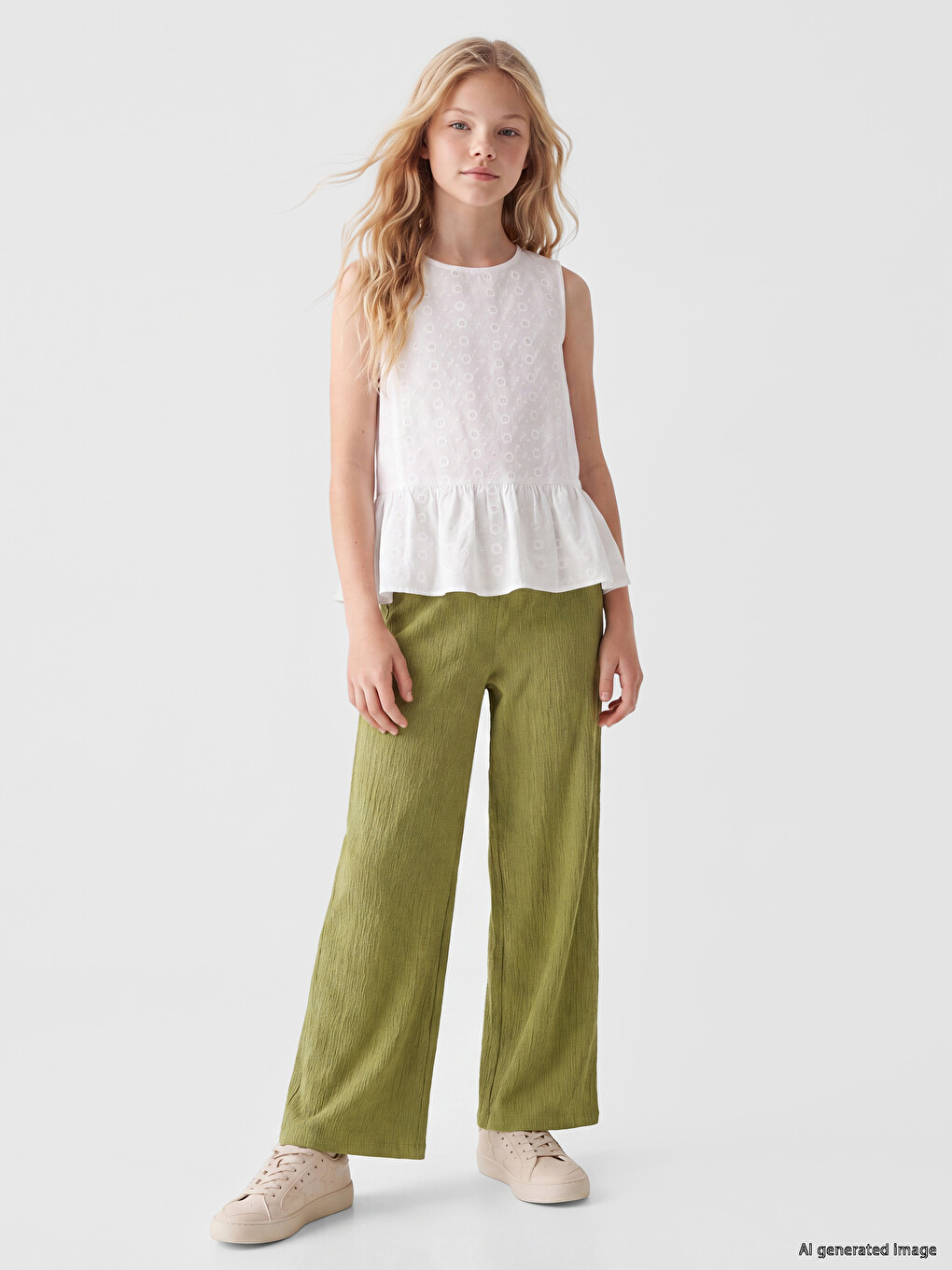 Wide Leg Girls' Trousers-1