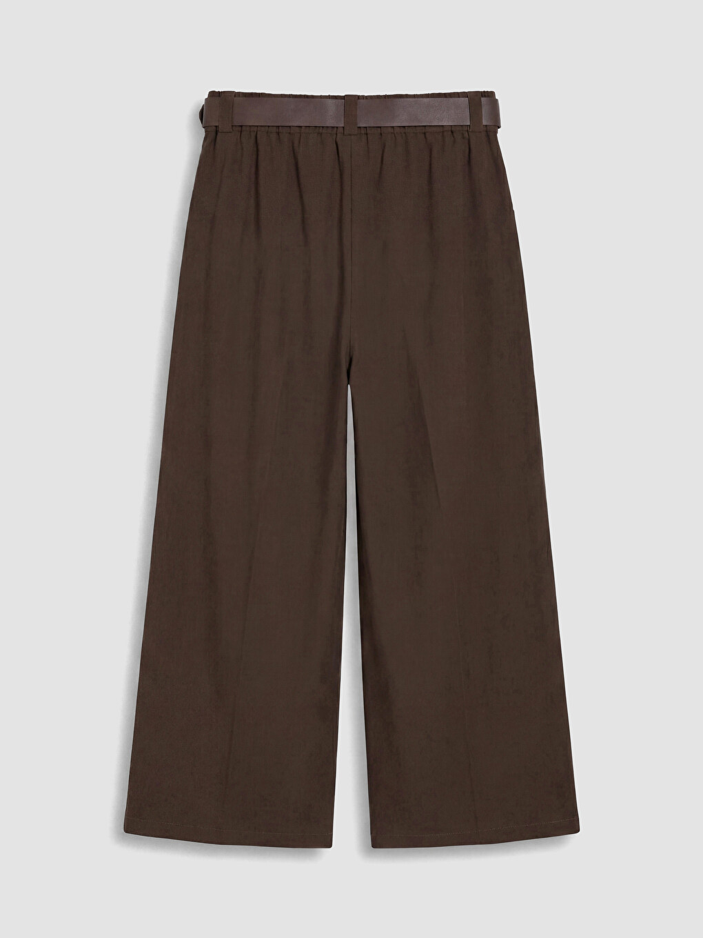 Belted Pleated Women's Fabric Trousers-6