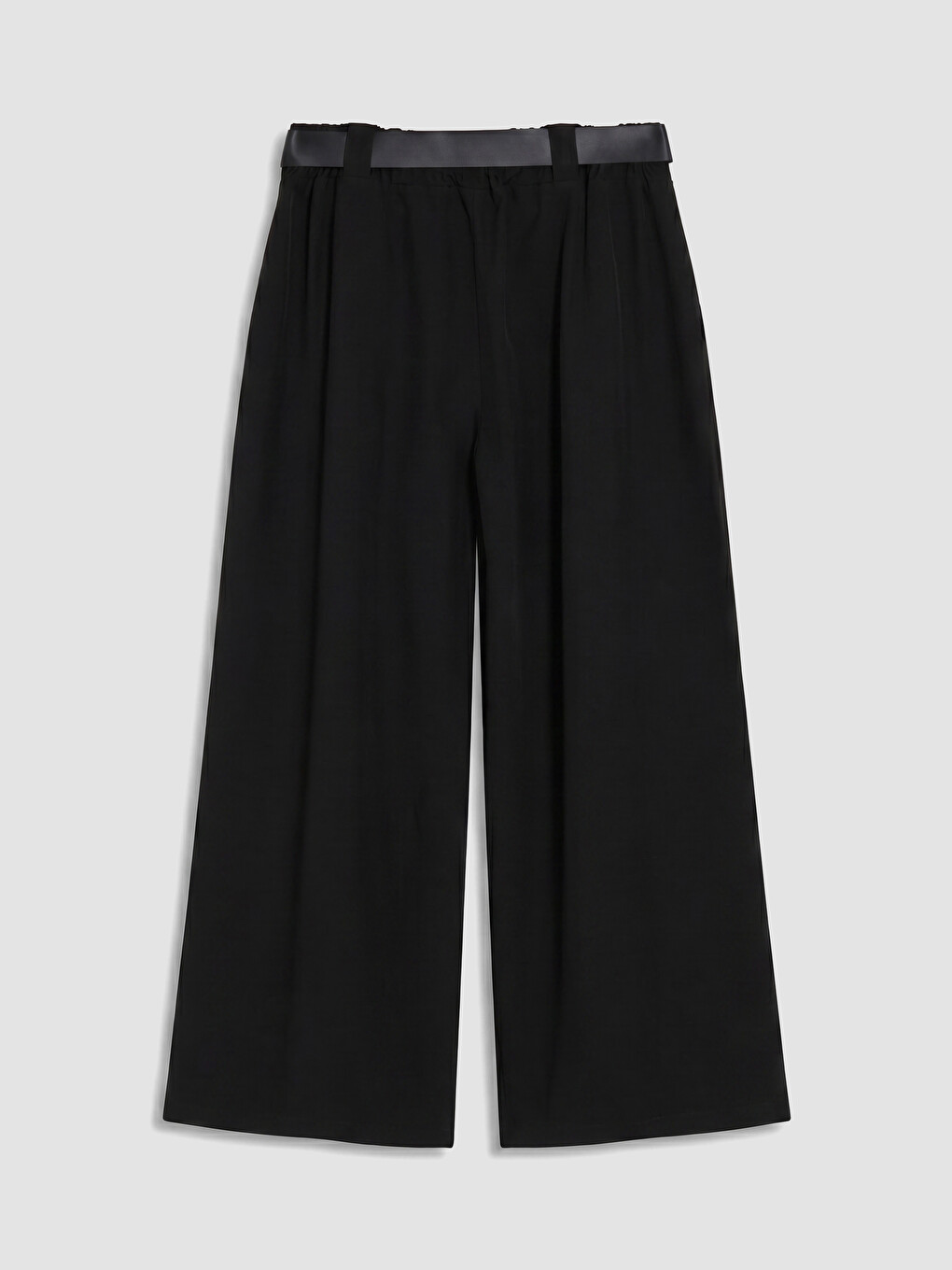 Belted Pleated Women's Fabric Trousers-6