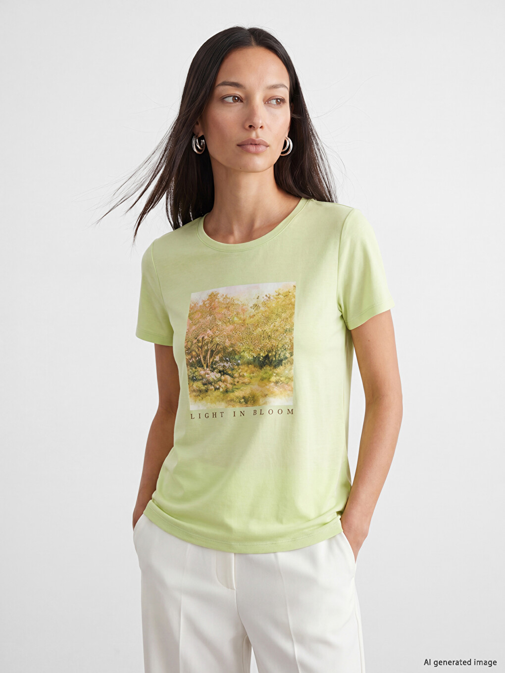 Crew Neck Printed Women's T-Shirt