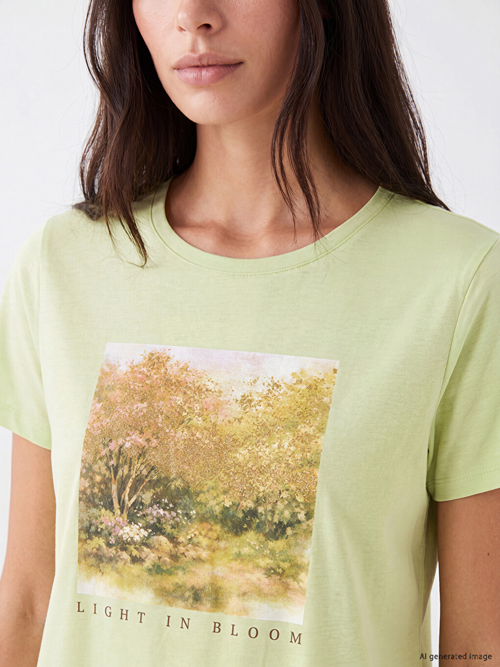 Crew Neck Printed Women's T-Shirt-2