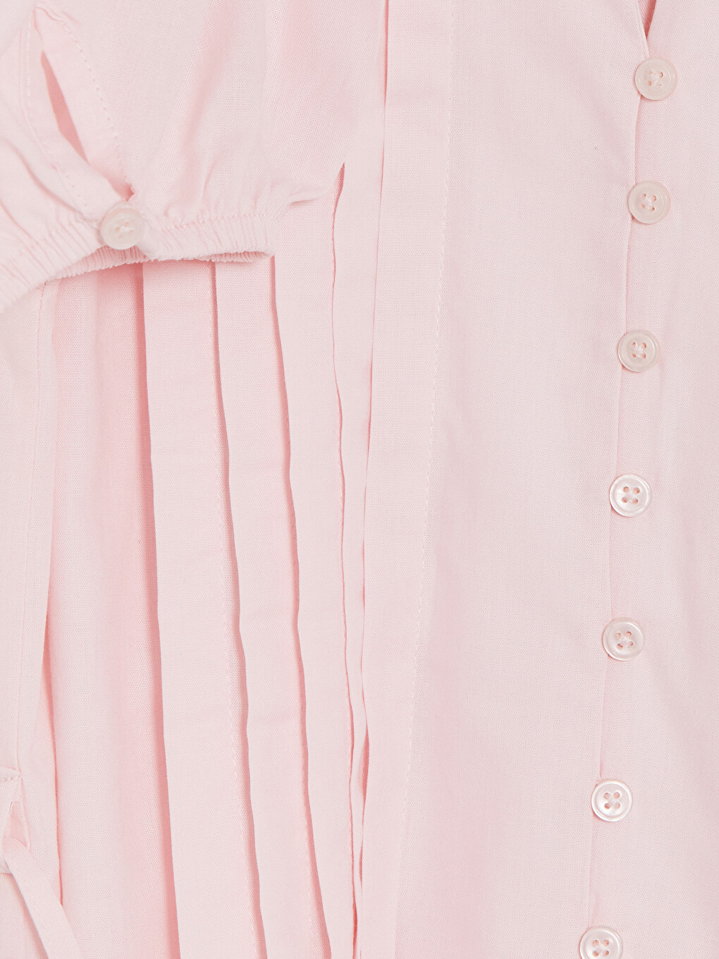 Pembe Pileli Kuşaklı Oversize Kadın Gömlek Tunik-3