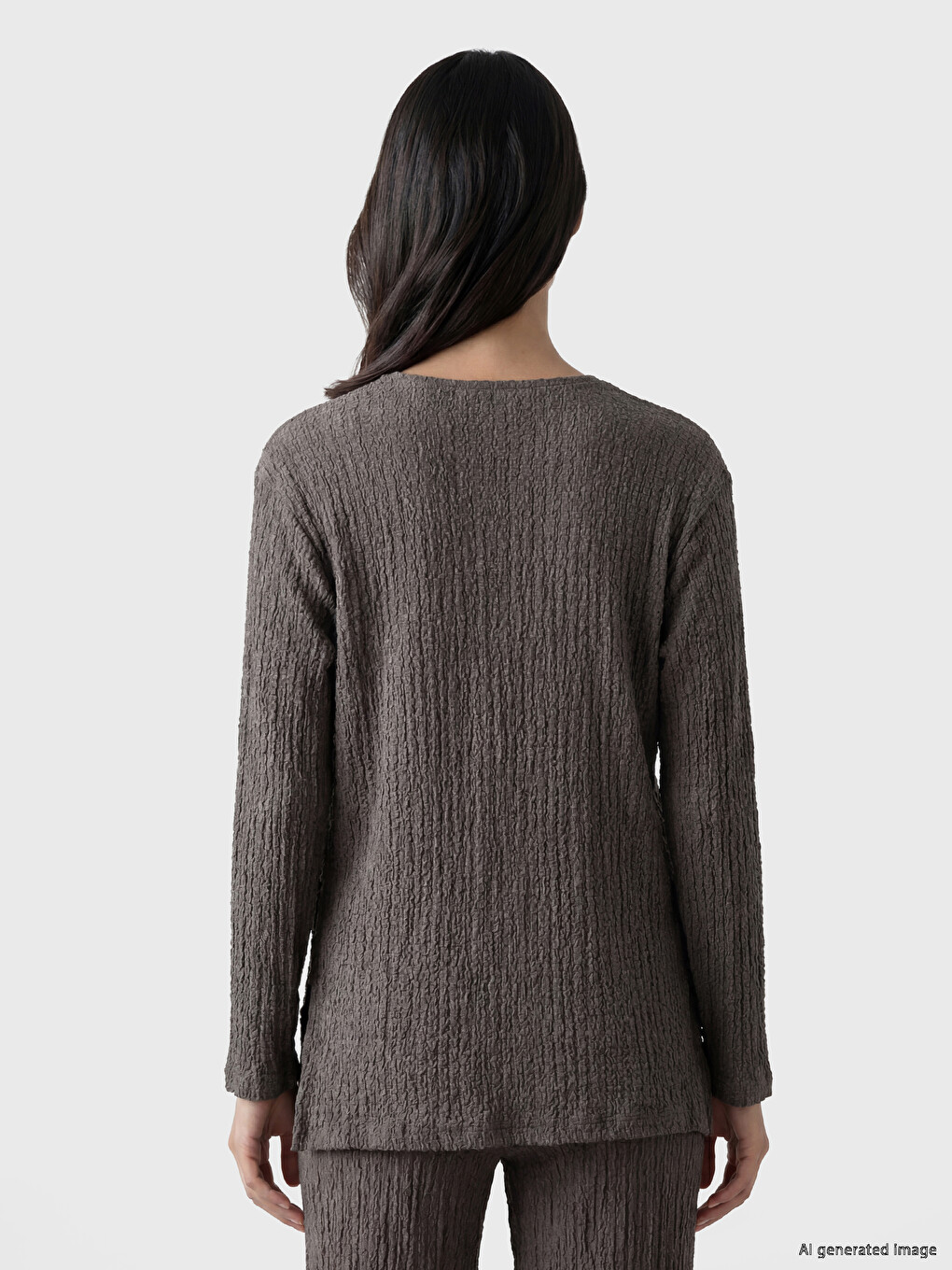 V Neck Tie-Up Textured Women's Cardigan-3