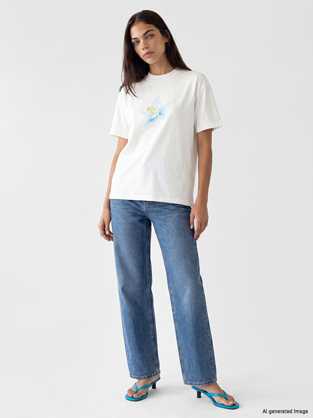 Floral Printed 100% Cotton Women's T-shirt-1