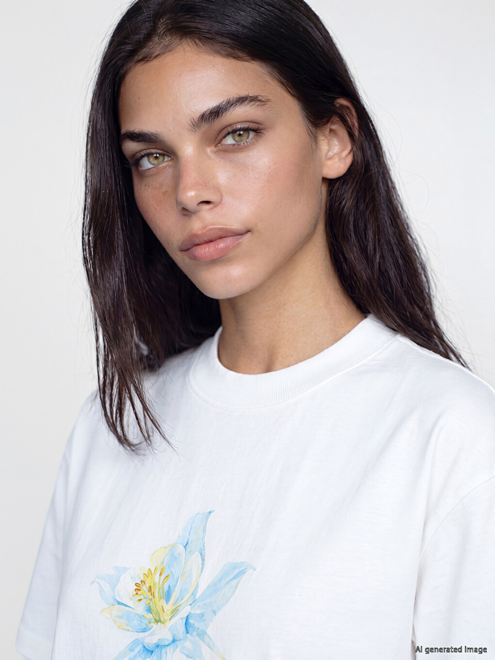 Floral Printed 100% Cotton Women's T-shirt-2
