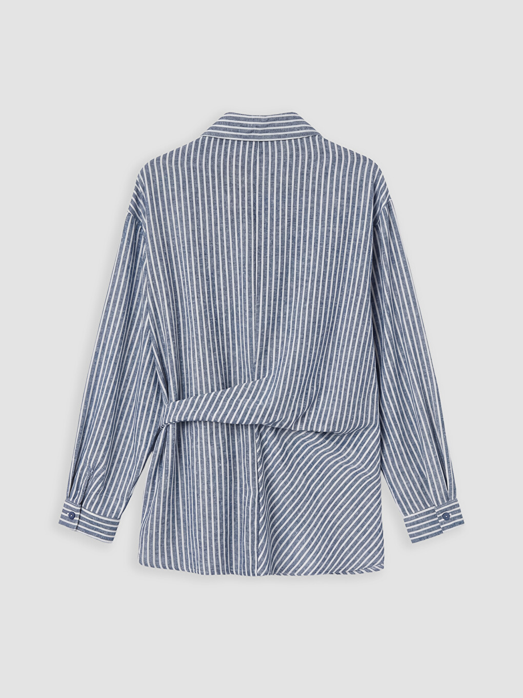 Tie Detailed Striped Women's Shirt-1