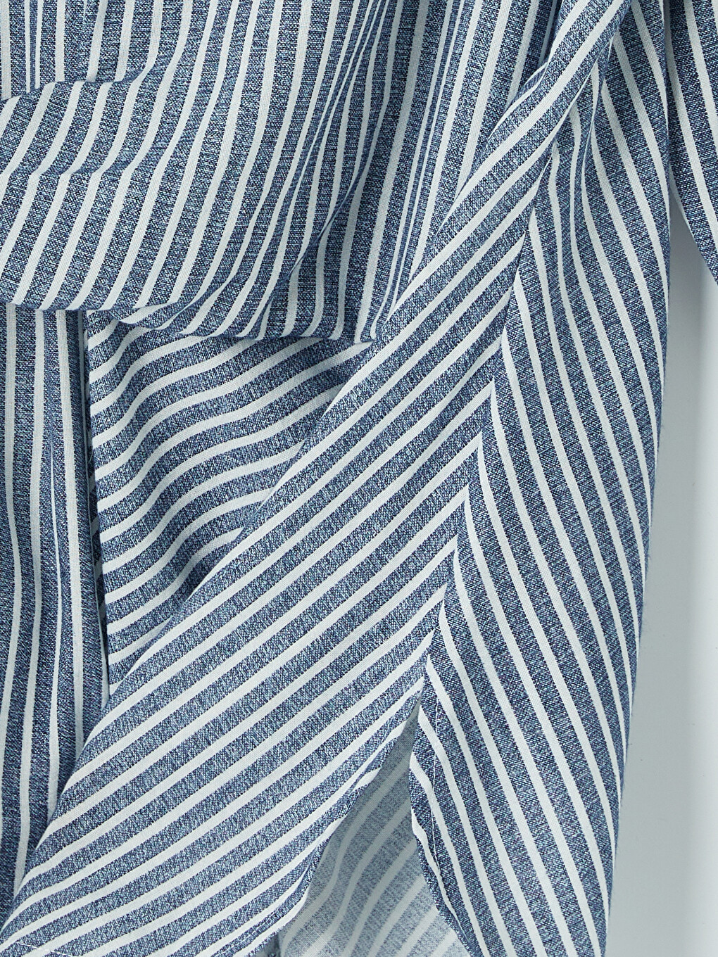 Tie Detailed Striped Women's Shirt-4