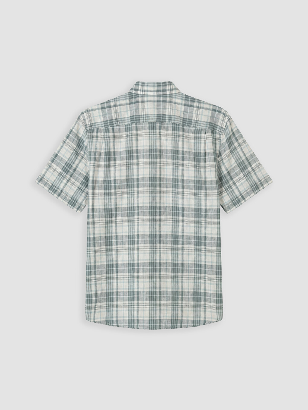 Yeşil Regular Fit Ekose Poplin Erkek Gömlek-1