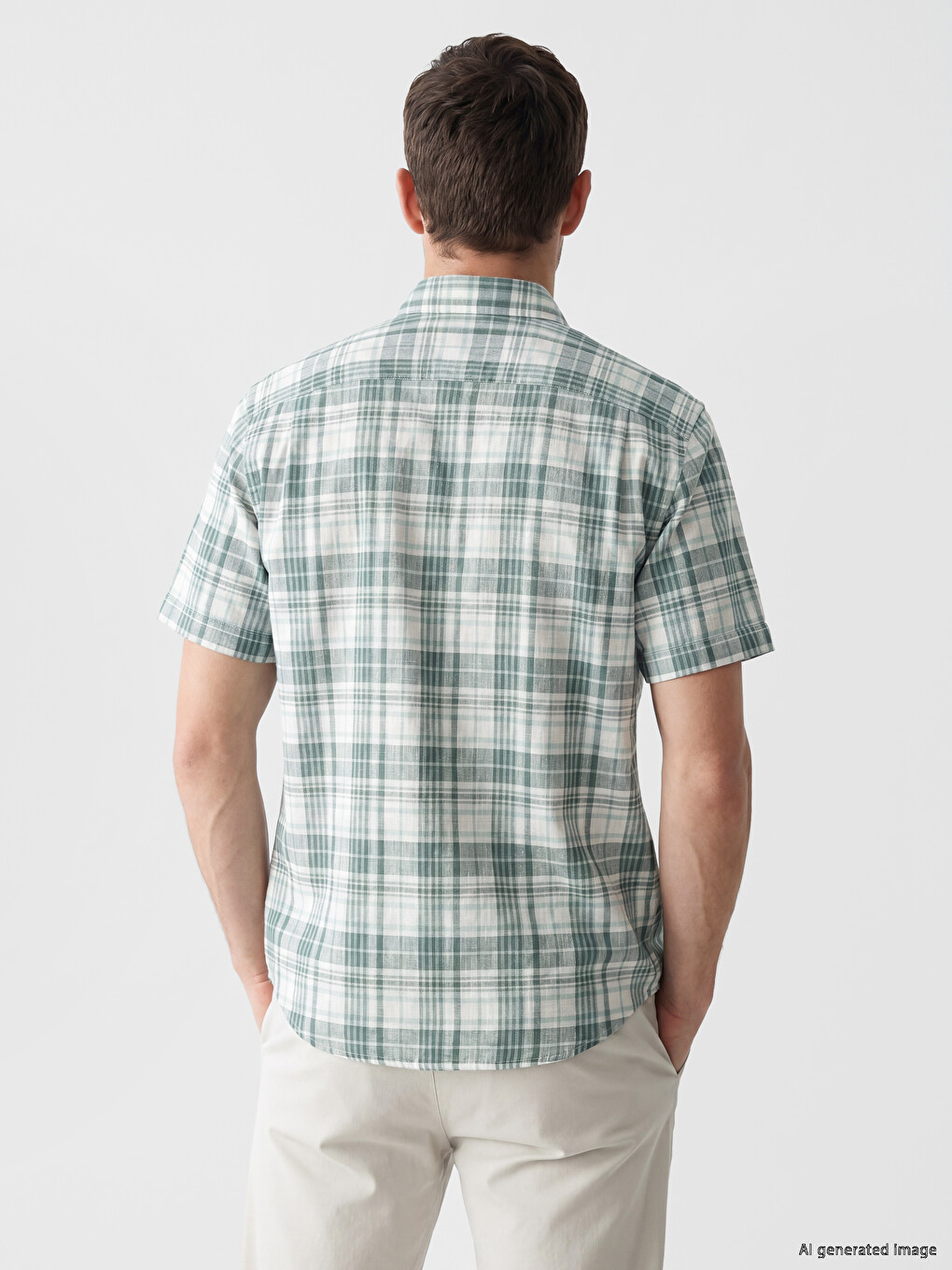 Regular Fit karirana poplin muška košulja-2