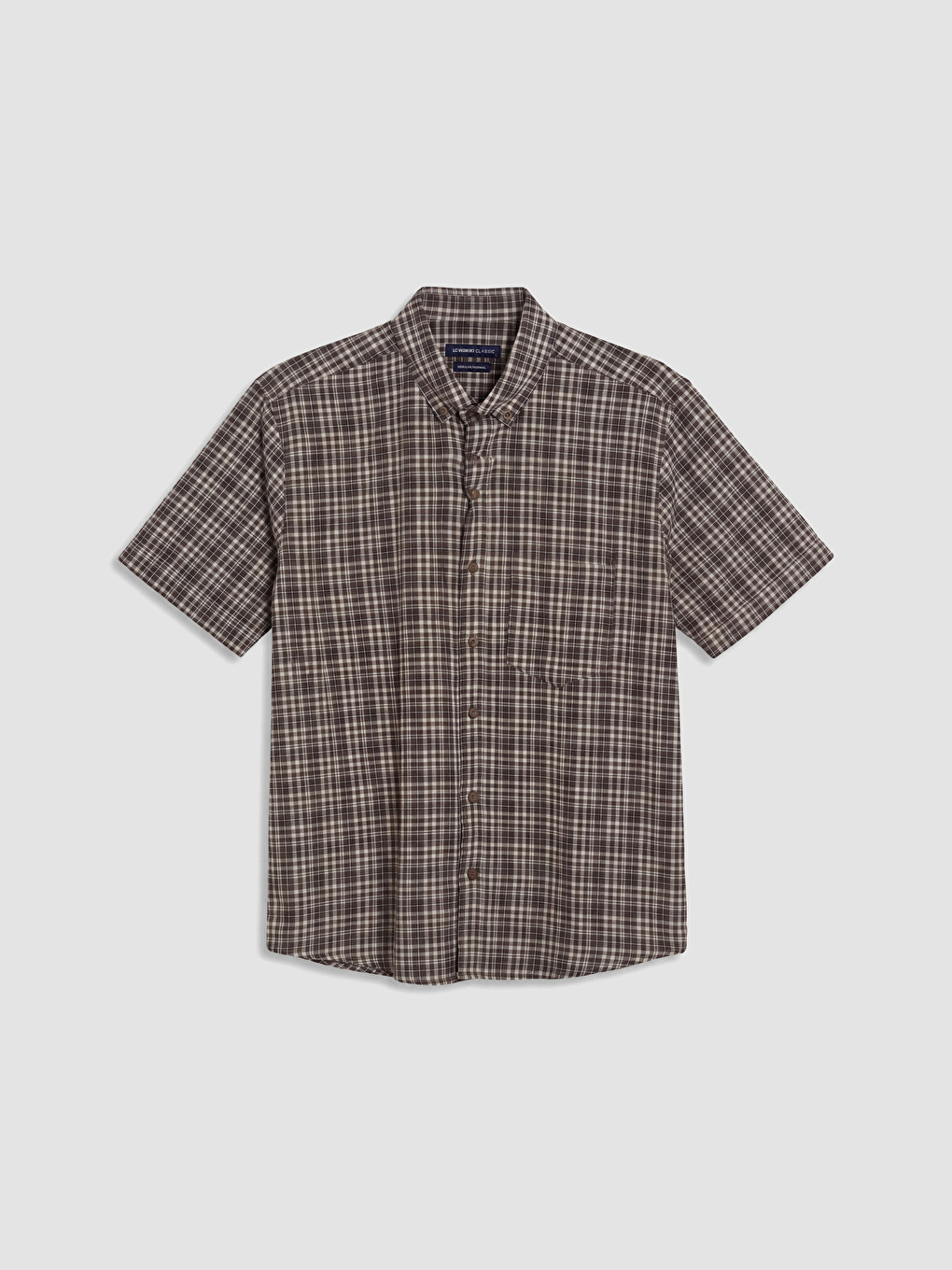 Kahverengi Regular Fit Ekose Poplin Erkek Gömlek