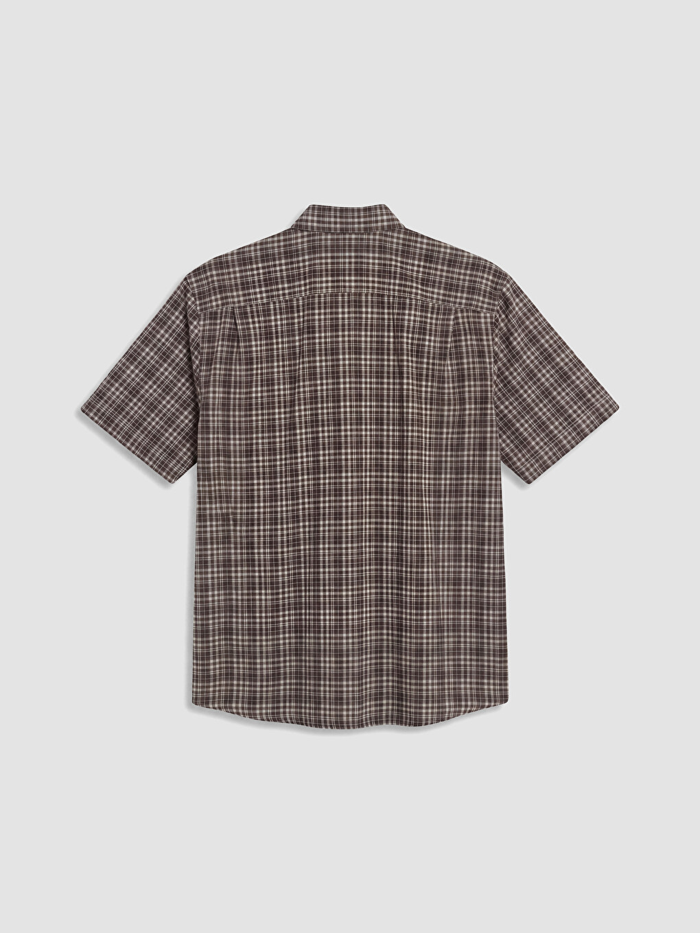 Kahverengi Regular Fit Ekose Poplin Erkek Gömlek-2