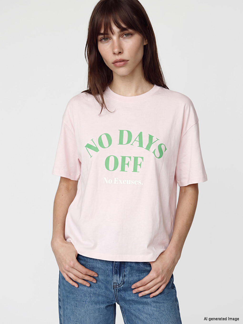 Pembe %100 Pamuklu Oversize Kadın Tişört