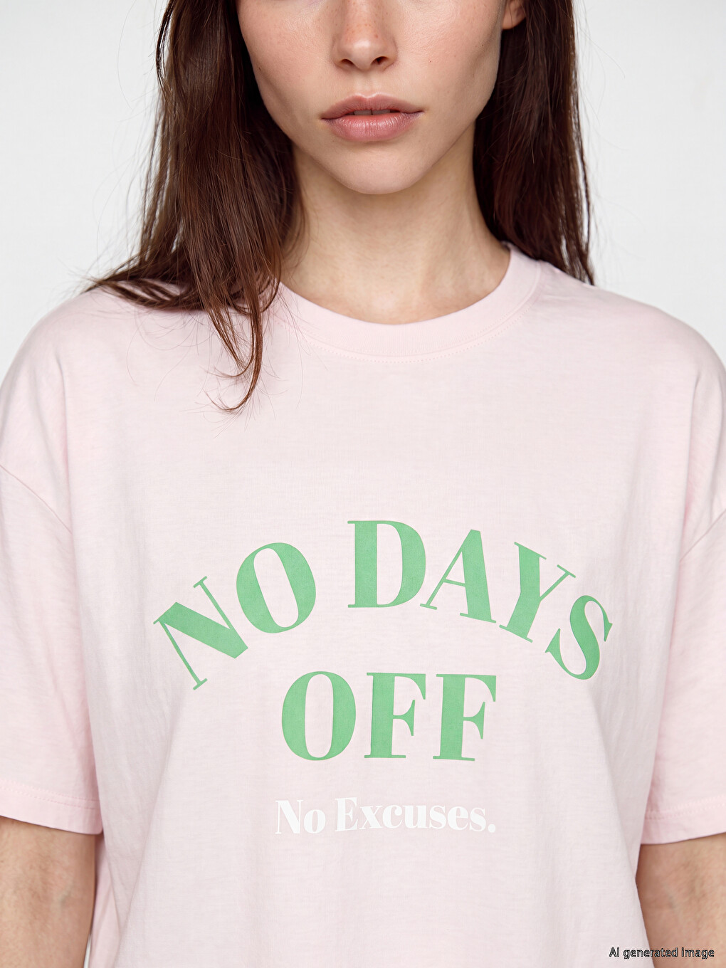 Pembe %100 Pamuklu Oversize Kadın Tişört-2