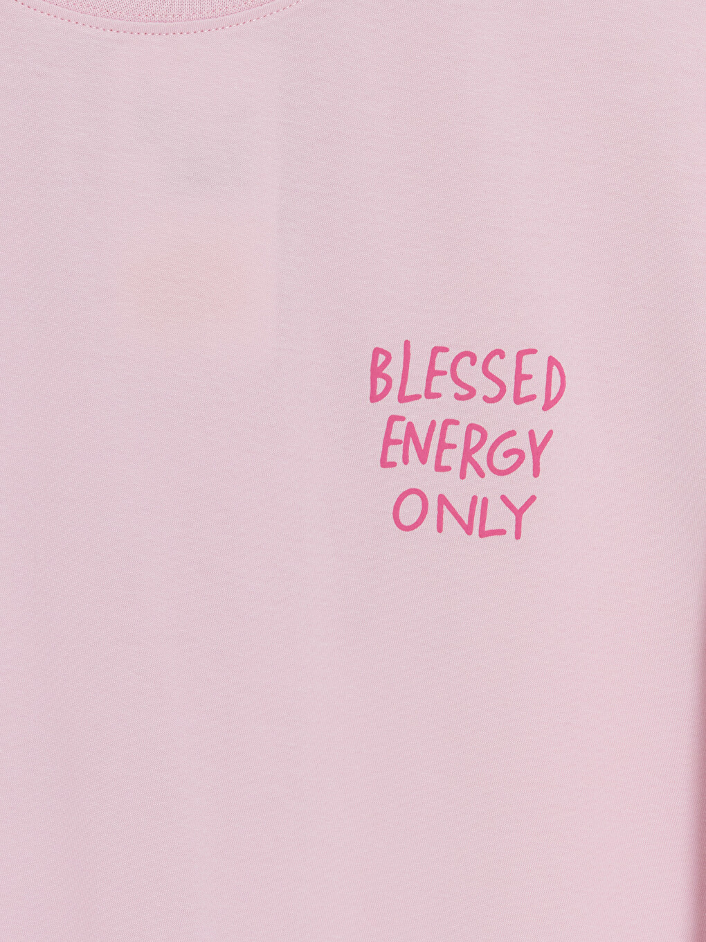 Pembe %100 Pamuklu Oversize Kadın Tişört-3