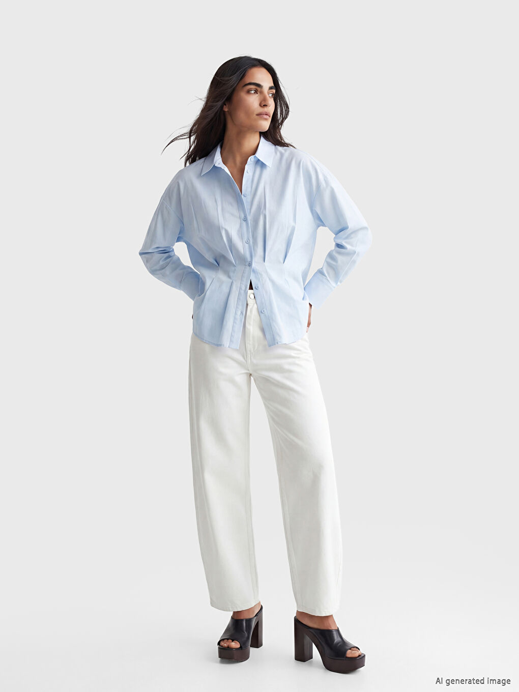 Ruched Women's Shirt-1