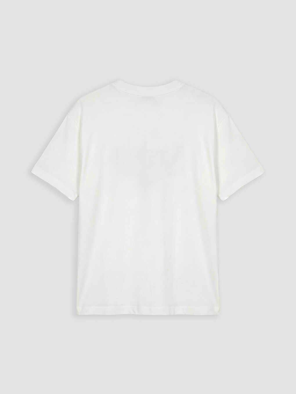 Beyaz Baskılı Oversize Kadın Tişört-1