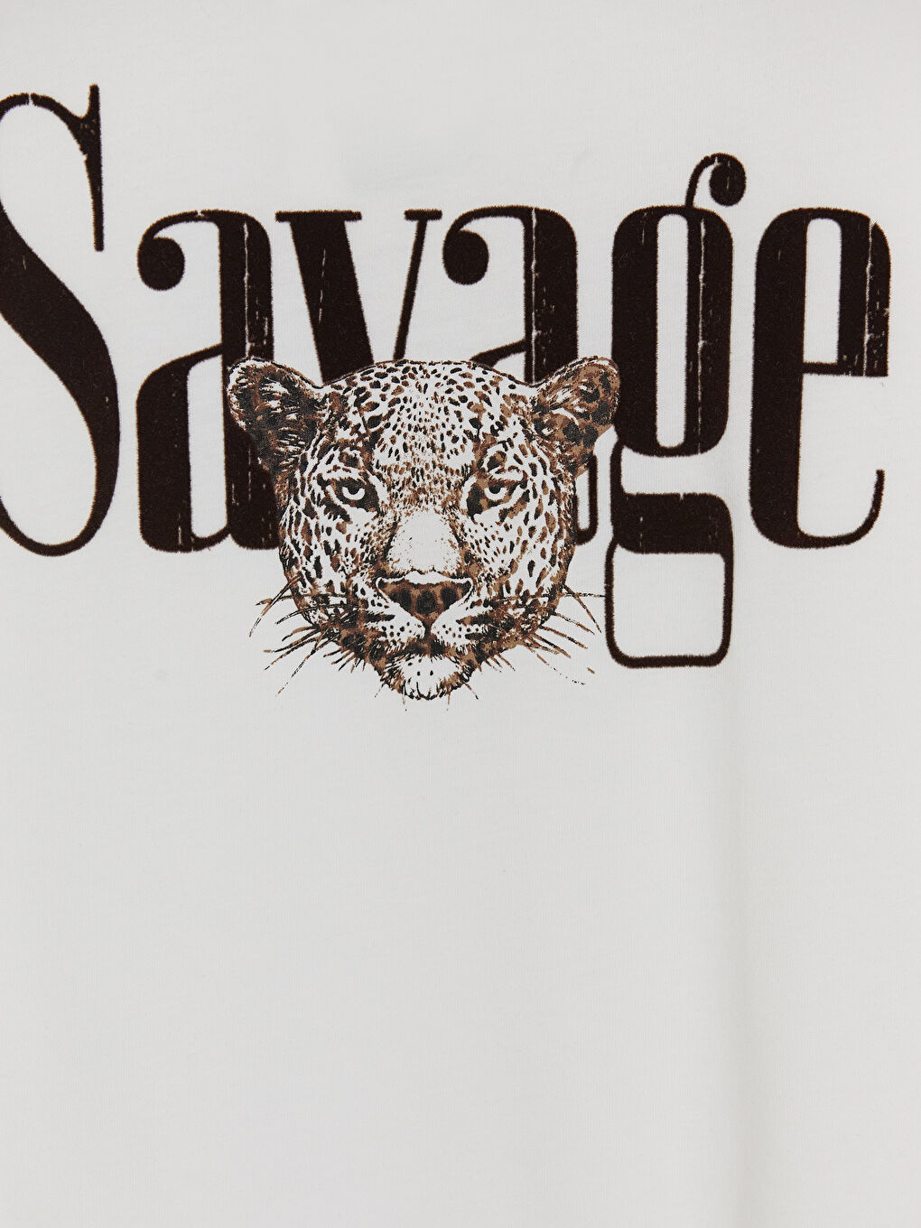 Beyaz Baskılı Oversize Kadın Tişört-2