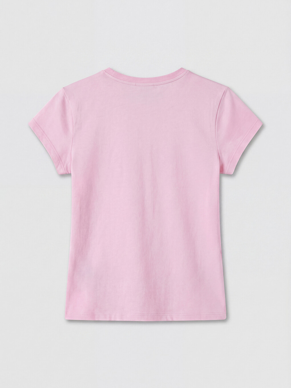 Pembe Beverly Hills Taş Baskılı Kadın Tişört-2