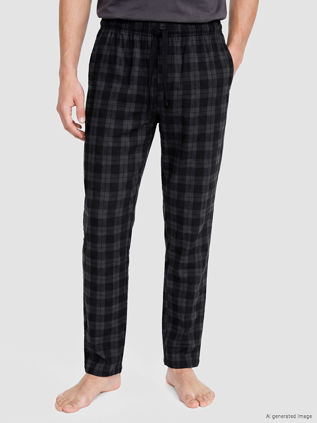 Standard Fit Plaid Patterned Men's Pyjamas Bottoms-1