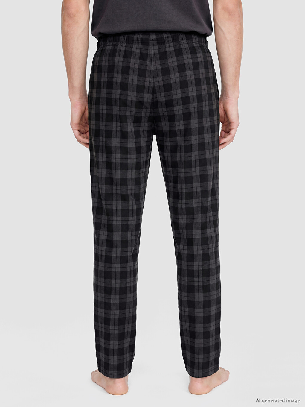 Standard Fit Plaid Patterned Men's Pyjamas Bottoms-3