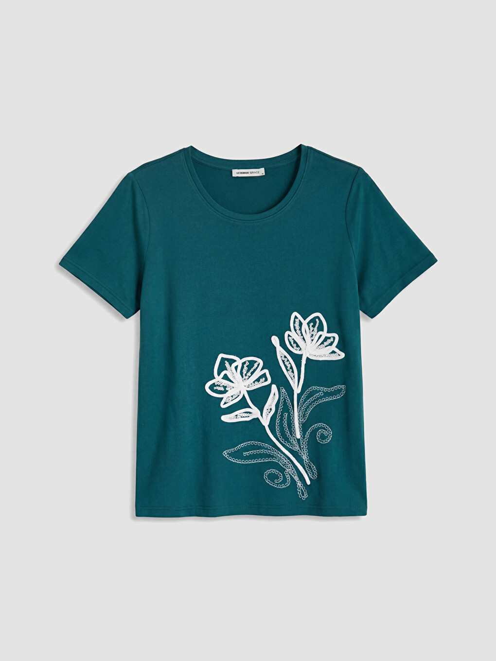 Embroidered 100% Cotton Women's T-shirt-4
