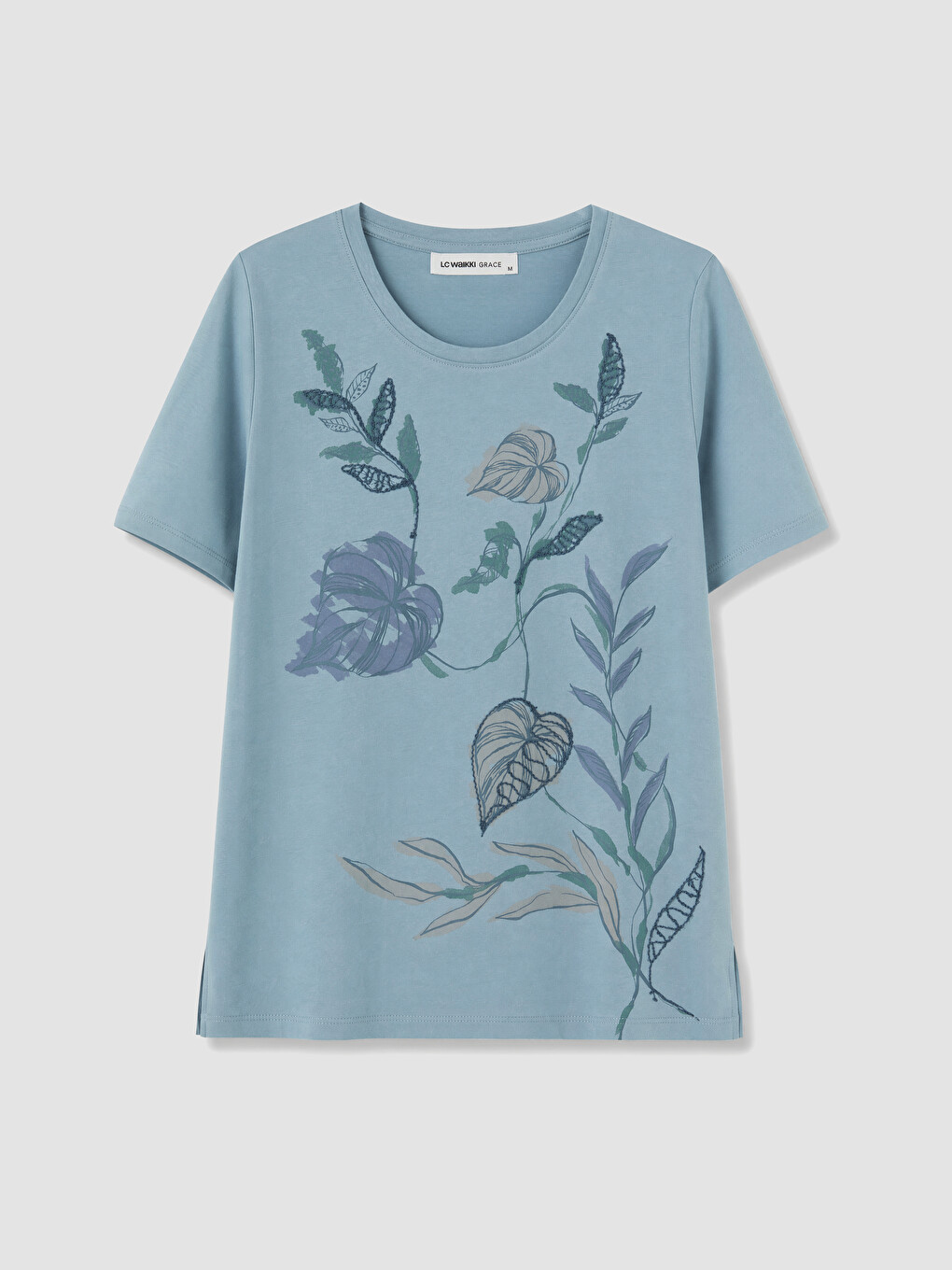 Printed %100 Cotton Women's T-shirt-3