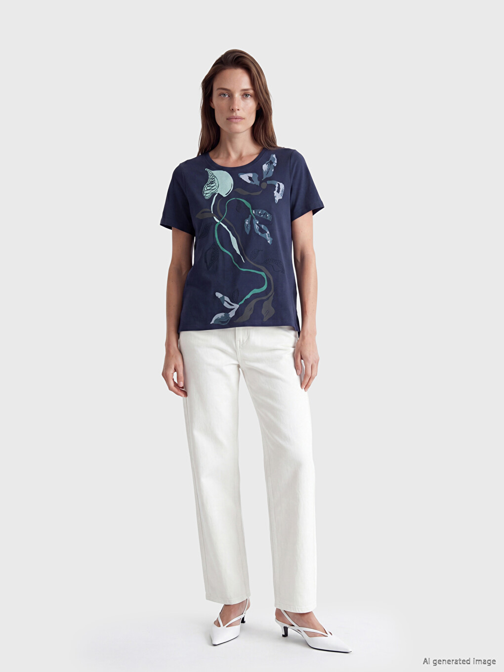 Printed 100% Cotton Women's T-shirt-1