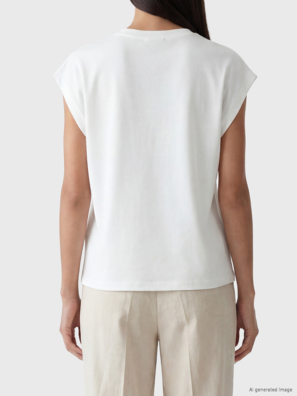 Bluza sa V izrezom sa vezom-4