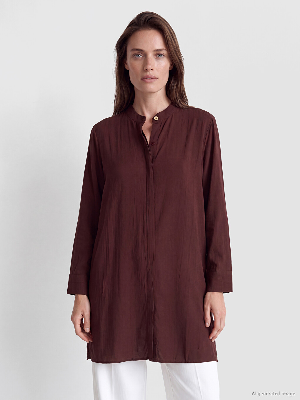 Grandad Collar Women's Shirt Tunic