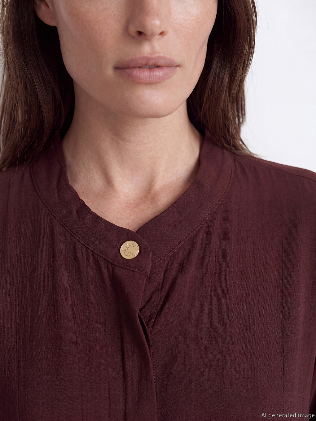 Grandad Collar Women's Shirt Tunic-2