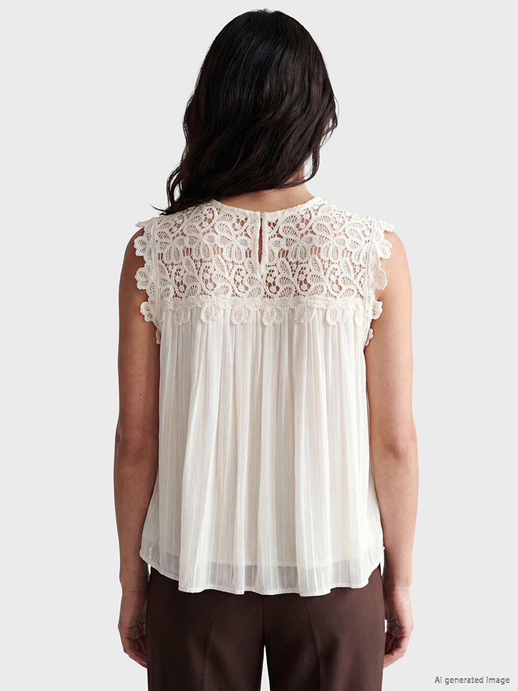 Crew Neck Lace Blouse-3