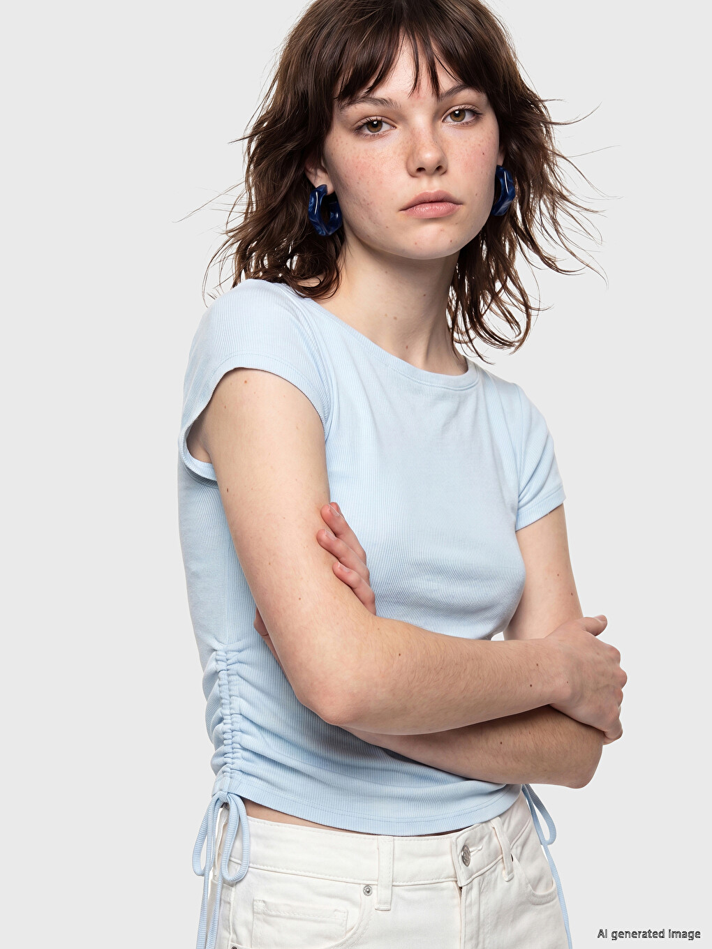 Ruched Modal Blend Women's T-Shirt