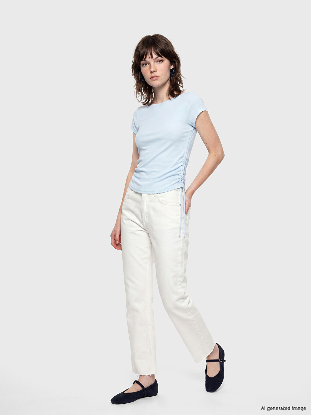 Ruched Modal Blend Women's T-Shirt-1