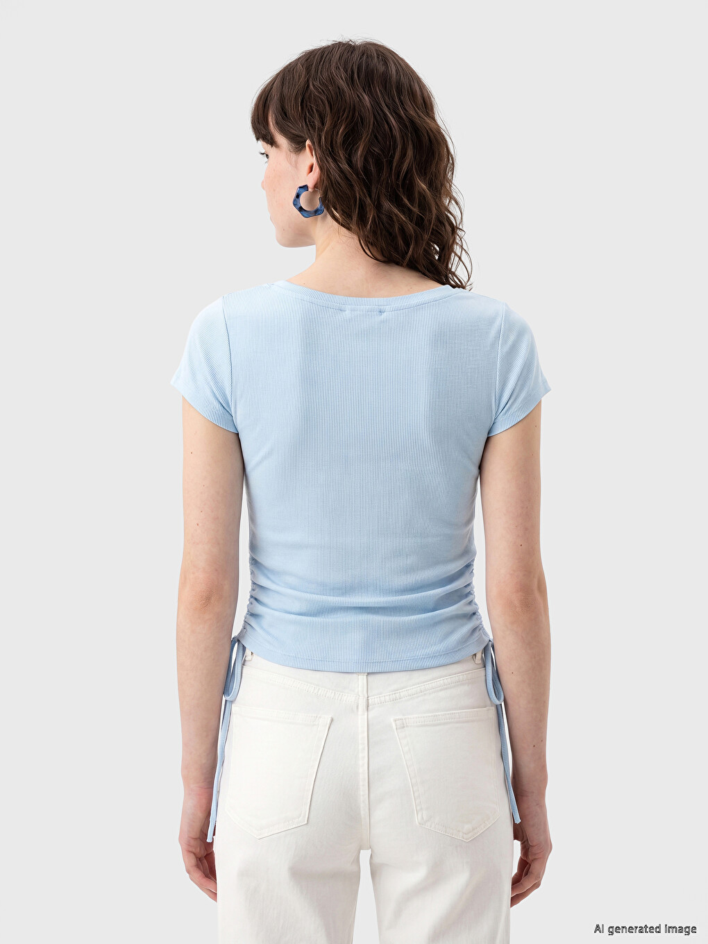 Ruched Modal Blend Women's T-Shirt-3