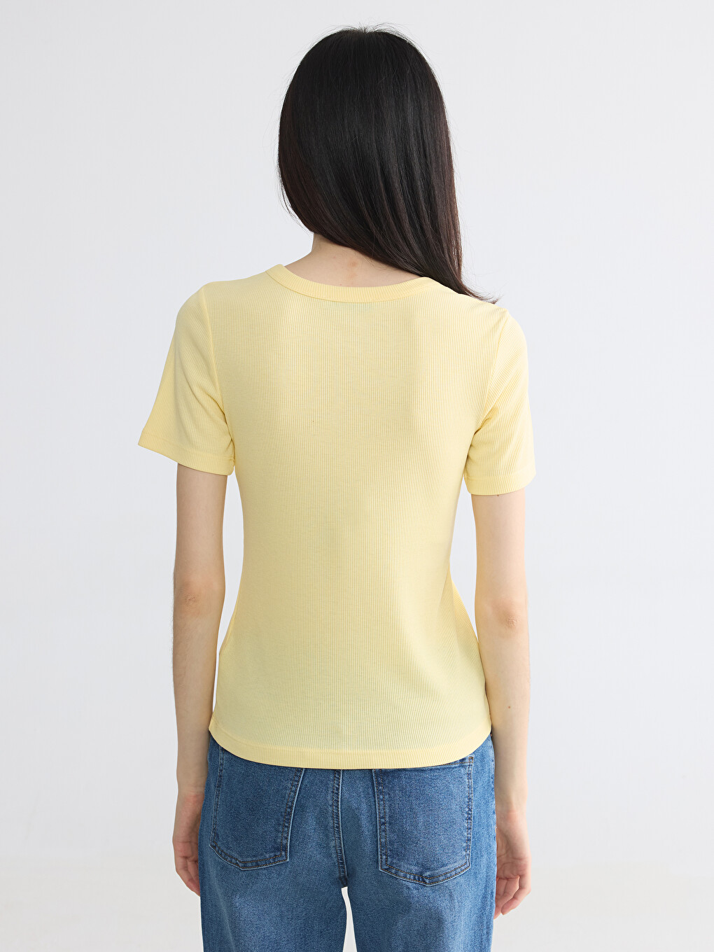 Crew Neck Buttoned Women's T-Shirt-3