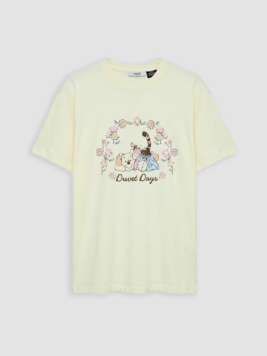Sarı Winnie the Pooh Baskılı %100 Pamuklu Kadın Tişört-4