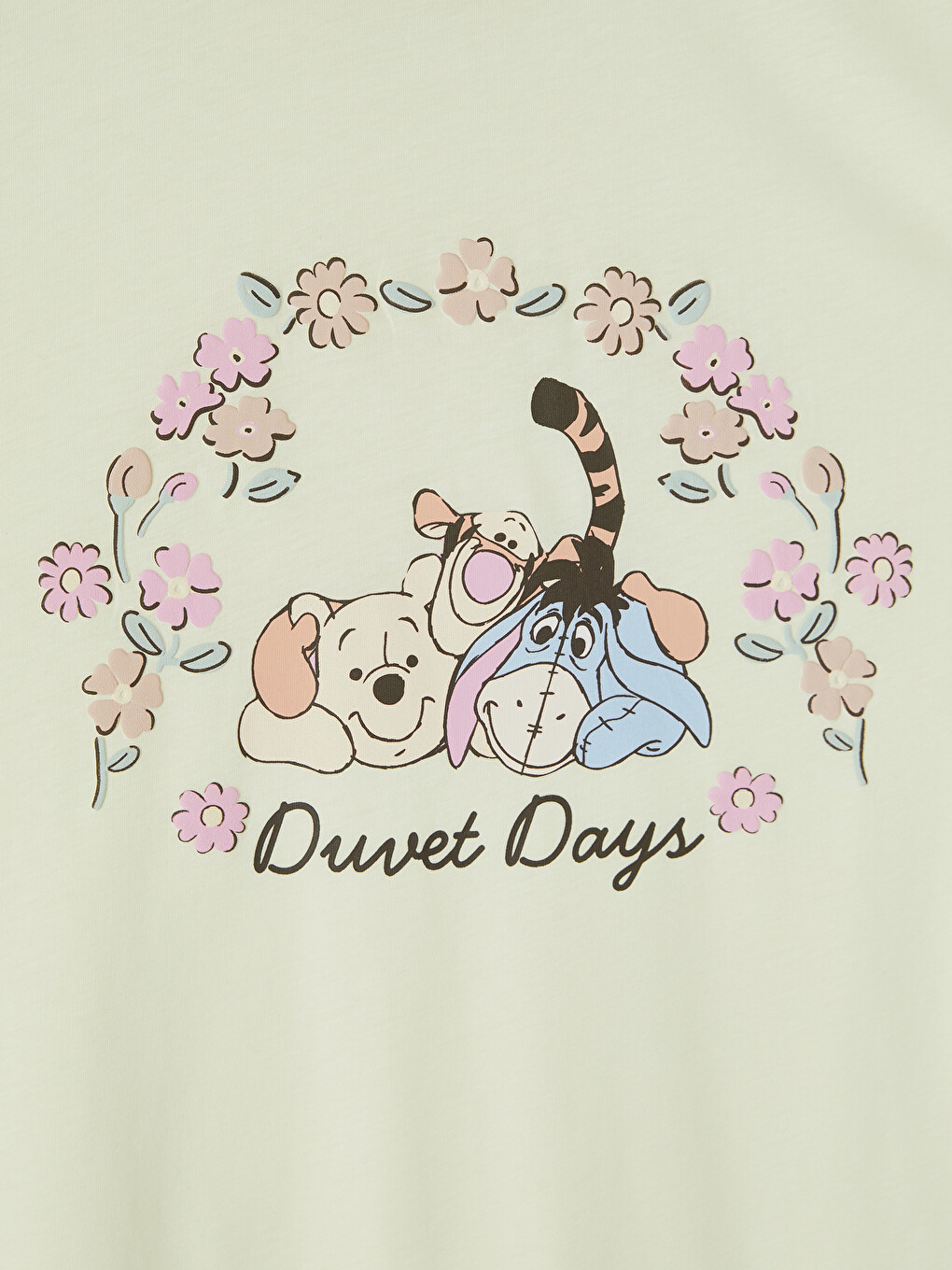 Sarı Winnie the Pooh Baskılı %100 Pamuklu Kadın Tişört-5