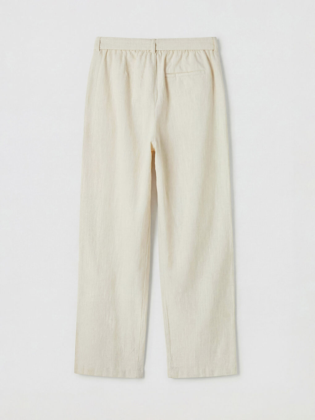 Ekru Regular Fit Keten Görünümlü Erkek Pantolon-4