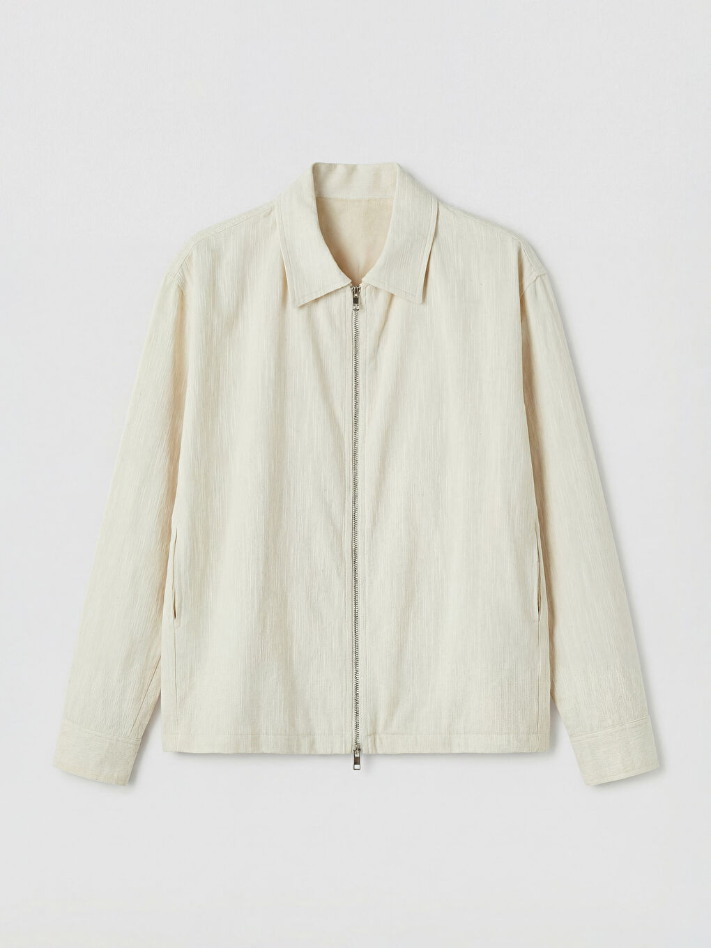 Ekru Regular Fit Keten Görünümlü Erkek Ceket-5