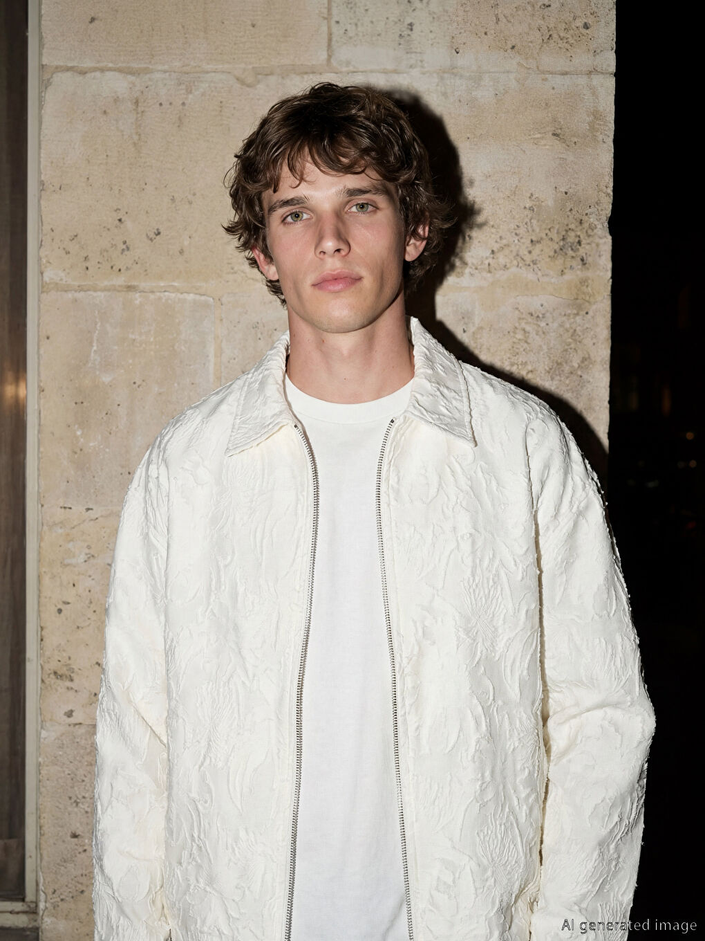 Ekru Regular Fit Keten Görünümlü Erkek Ceket-2