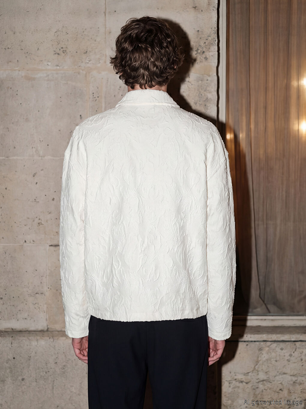 Ekru Regular Fit Keten Görünümlü Erkek Ceket-4