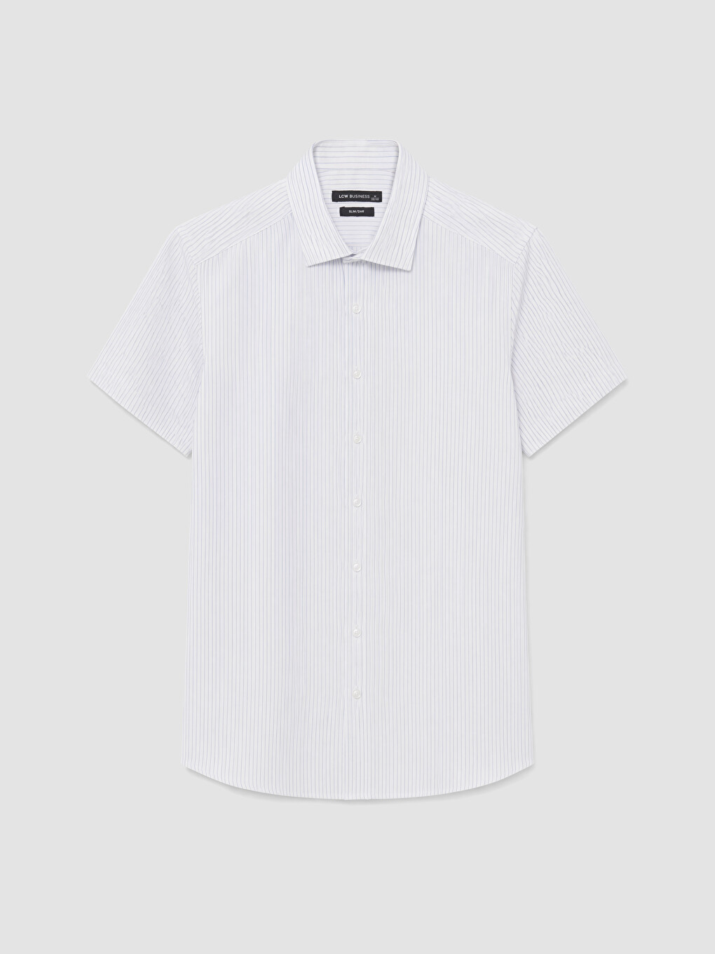 Beyaz Slim Fit Çizgili Erkek Gömlek